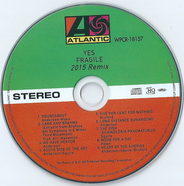 Yes : Fragile (CD, Album, RE, UHQ)