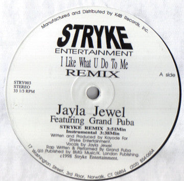 Jayla Jewel Featuring Grand Puba : I Like What U Do To Me (Remix) (12")