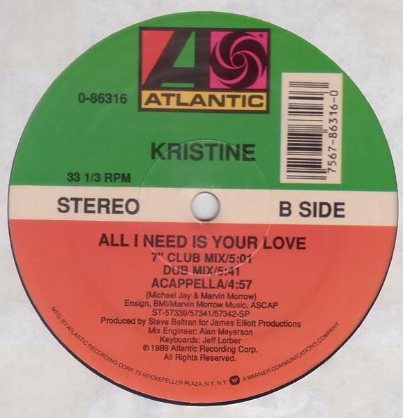 Kristine W : All I Need Is Your Love (12")