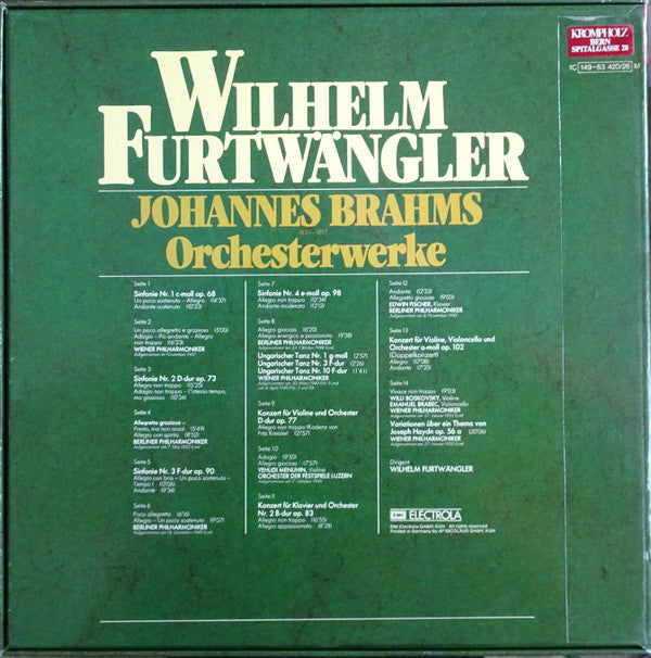 Johannes Brahms, Wilhelm Furtwängler : Orchesterwerke (7xLP, Comp)