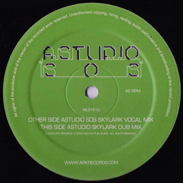 A Studio : SOS Part 2 (Skylark Vocal & Dub Mixes) (12")