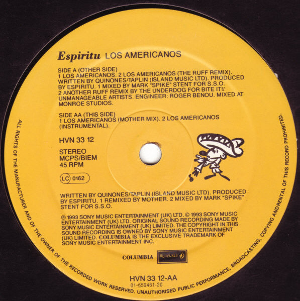 Espiritu : Los Americanos (12")