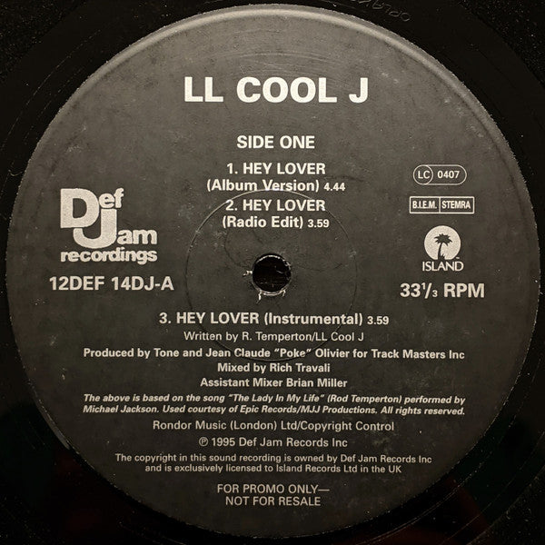 LL Cool J : Hey Lover / I Shot Ya (12", Promo)