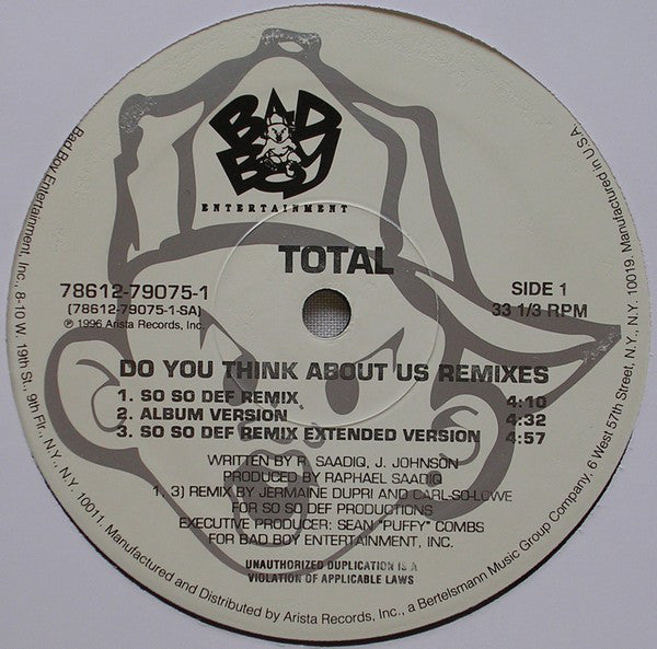 Total : Do You Think About Us & When Boy Meets Girl (Remixes) (12", Single)