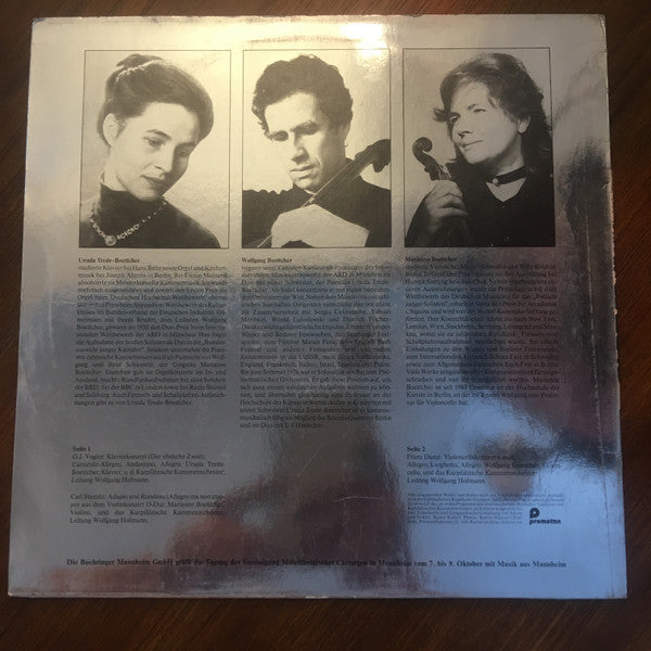 Ursula Trede-Boettcher, Wolfgang Boettcher, Marianne Boettcher : Musik Aus Mannheim (LP, S/Edition)