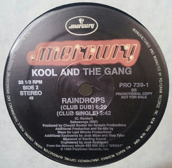 Kool & The Gang : Raindrops (12", Promo)