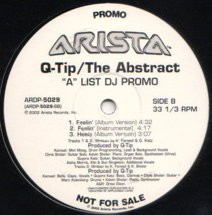 Q-Tip : The Abstract ("A" List DJ Promo) (12", Promo)