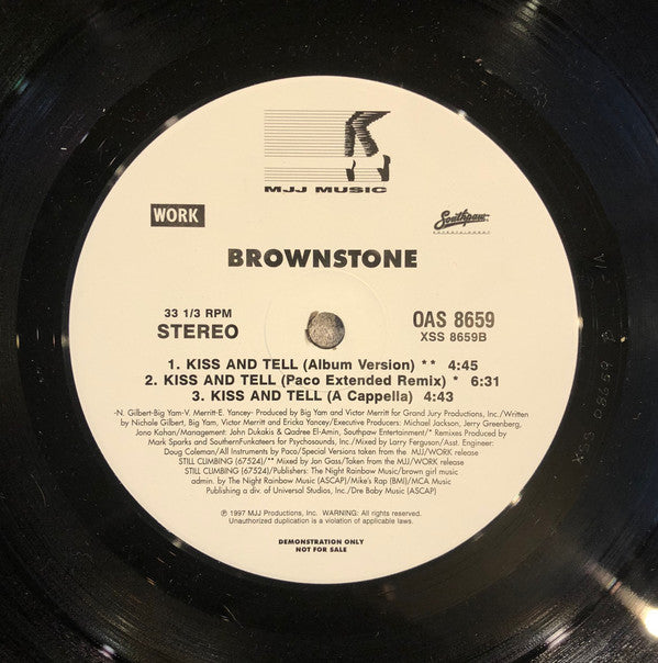 Brownstone : Kiss And Tell (12", Promo)