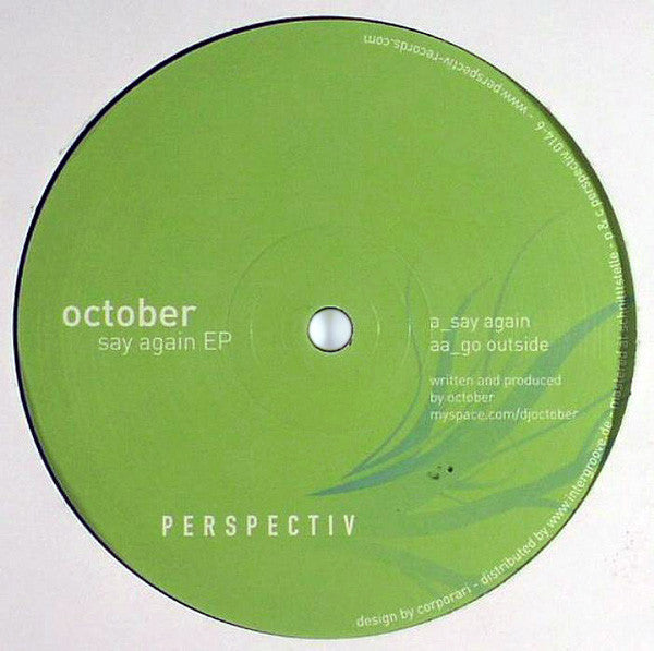 October : Say Again EP (12", EP)