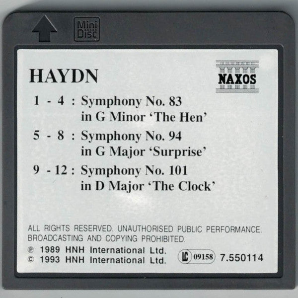 Joseph Haydn, Capella Istropolitana, Barry Wordsworth : Famous Symphonies, Vol 2: No. 94 'Surprise' • No. 101 'The Clock' • No. 83 'The Hen' (MD, Album)