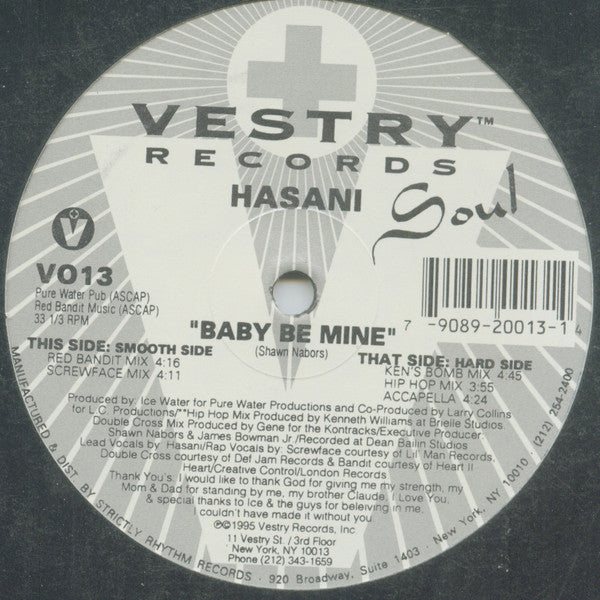 Hasani : Baby Be Mine (12")