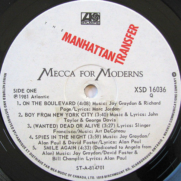 The Manhattan Transfer : Mecca For Moderns (LP, Album)