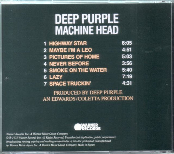 Deep Purple : Machine Head (CD, Album, Ltd, RE, RM, MQA)