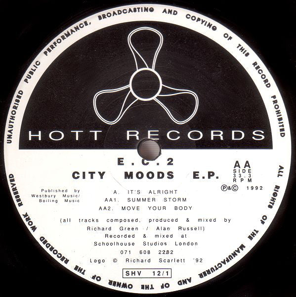 E. C. 2 : City Moods E.P. (12", EP)