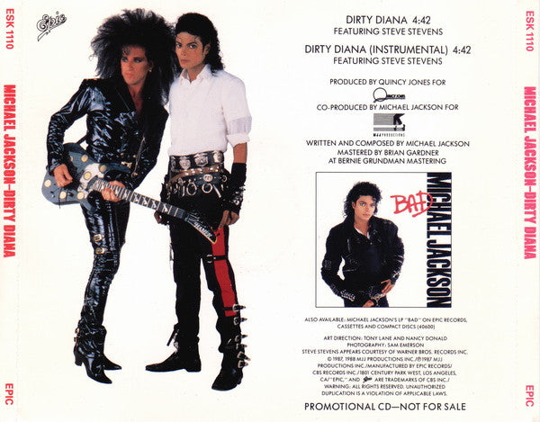 Michael Jackson : Dirty Diana (CD, Single, Promo, Spe)