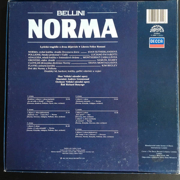 Vincenzo Bellini, Joan Sutherland, Luciano Pavarotti, Montserrat Caballé, Samuel Ramey, Richard Bonynge : Norma (3xLP + Box)