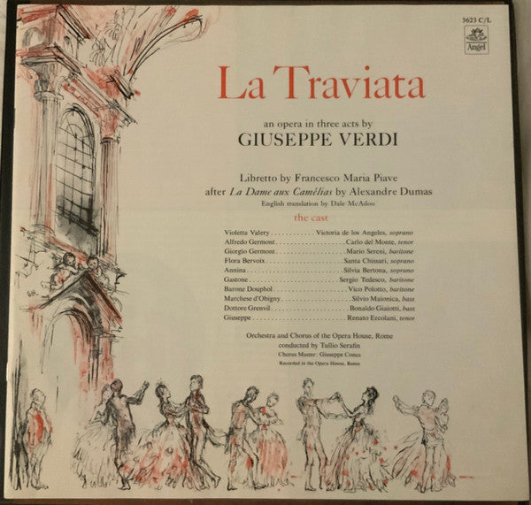 Victoria De Los Angeles, Carlo Del Monte, Mario Sereni, Orchestra Del Teatro Dell'Opera Di Roma, Coro Del Teatro Dell'Opera Di Roma, Tullio Serafin : Verdi, La Traviata (3xLP, Mono)