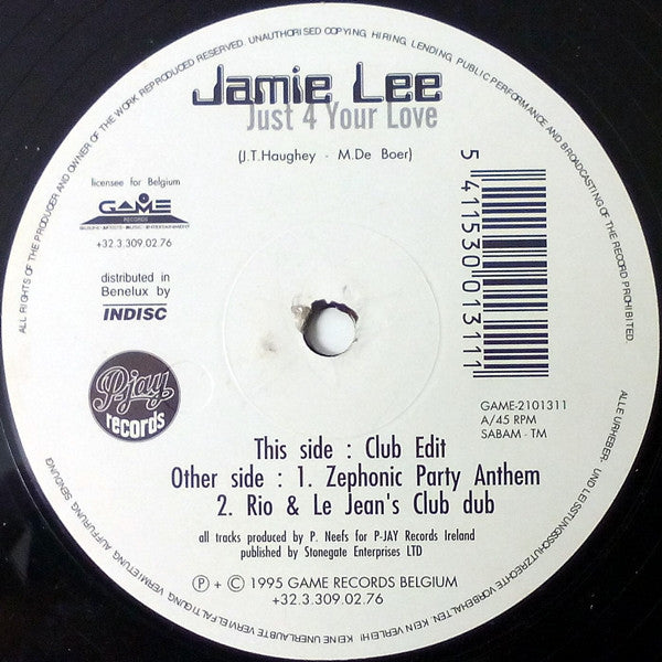 Jamie Lee : Just 4 Your Love (12", Maxi)