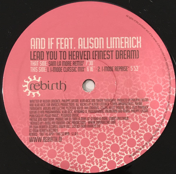 And If Feat. Alison Limerick : Lead You To Heaven (Finest Dream) (Part 1) (12")