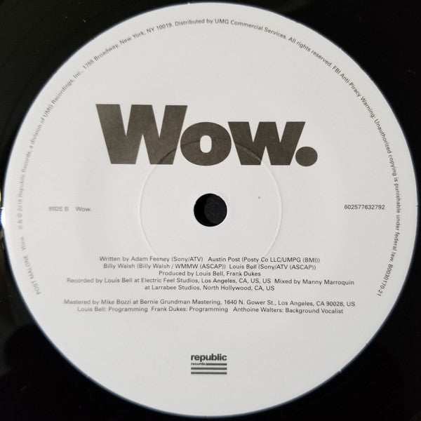 Post Malone : Wow. (7", Single)