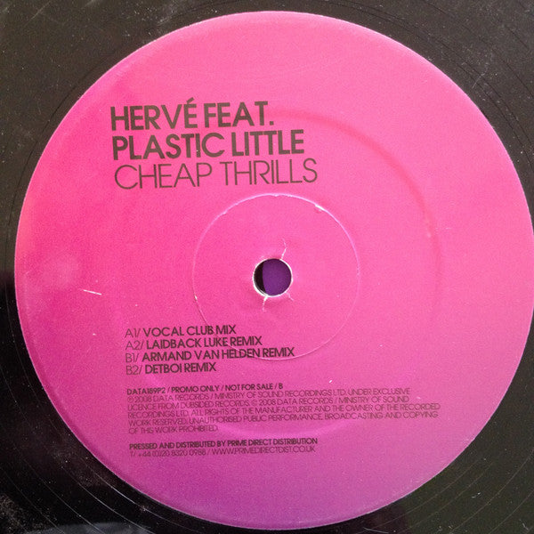 Hervé Feat. Plastic Little : Cheap Thrills (12", Promo)