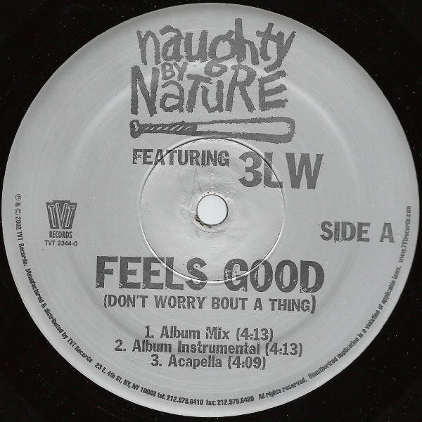 Naughty By Nature Featuring 3LW : Feels Good (Don't Worry Bout A Thing) (12")