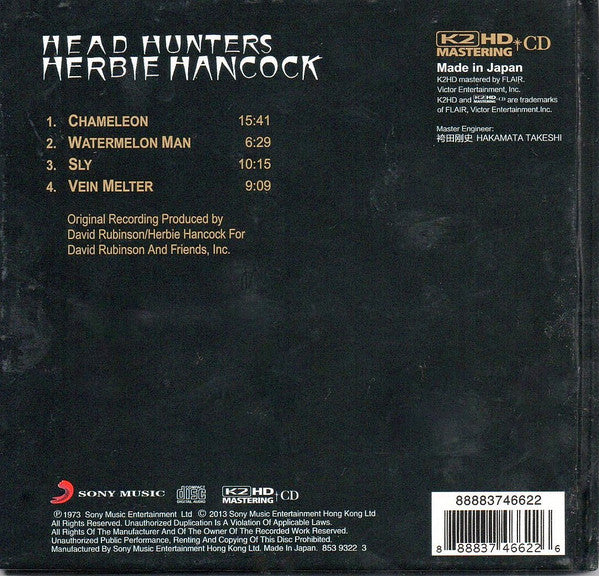 Herbie Hancock : Head Hunters (CD, Album, Ltd, RE, RM, Unofficial, K2H)