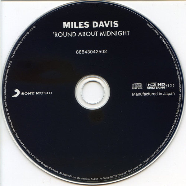 Miles Davis : 'Round About Midnight (CD, Album, Mono, Ltd, Num, RE, RM, K2 )