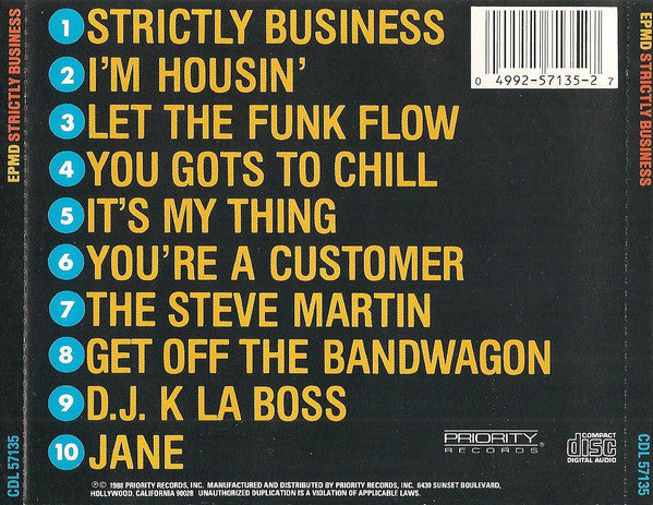 EPMD : Strictly Business (CD, Album, RE, RP)