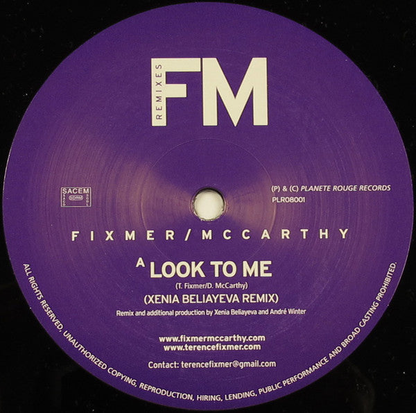 Fixmer / McCarthy : Look To Me / And Then Finally (Remixes) (12")