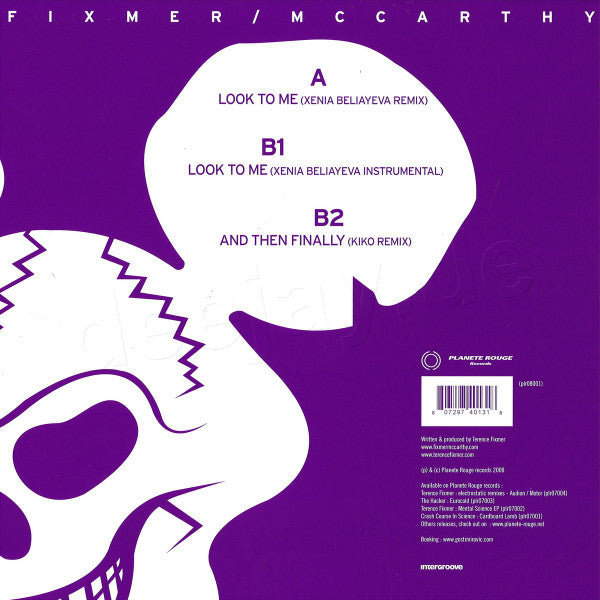 Fixmer / McCarthy : Look To Me / And Then Finally (Remixes) (12")