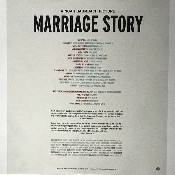 Randy Newman : Marriage Story (Original Score) (LP, Album)