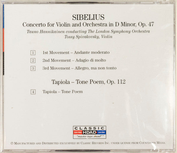 Jean Sibelius, Tossy Spivakovsky / Tauno Hannikainen Conducting The London Symphony Orchestra : Concerto For Violin / Tapiola (DVD-V, D/Sided, Album, 2.0 + CD, Album, Bon)