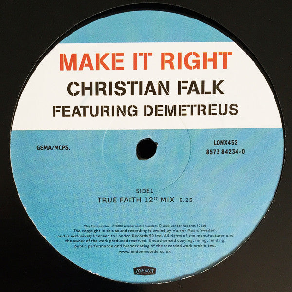 Christian Falk Featuring Demetreus : Make It Right (12")