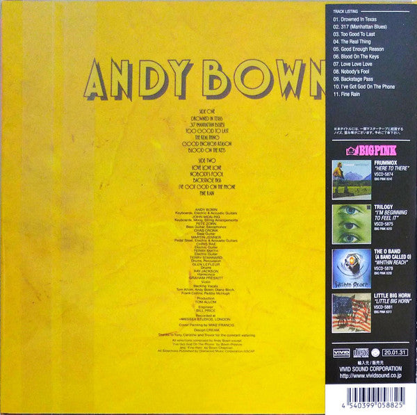 Andy Bown : Come Back Romance, All Is Forgiven (CD, Album, RE, RM, Pap)