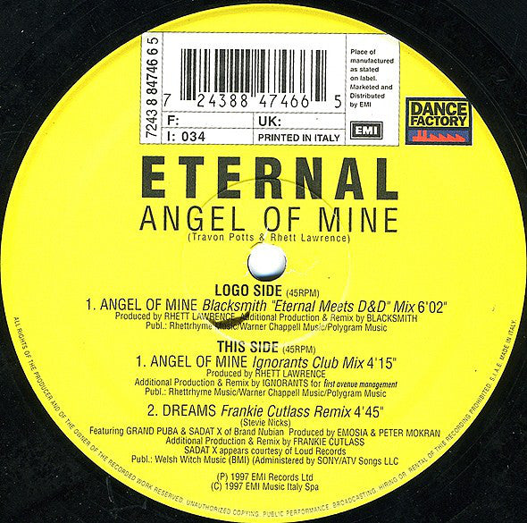 Eternal (2) : Angel Of Mine (12")