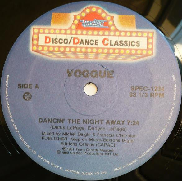 Voggue : Dancin' The Night Away / Love Buzz (12", RE)