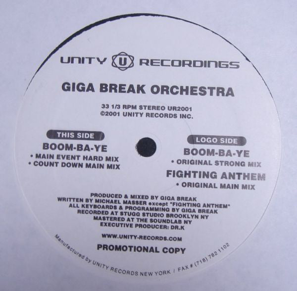 Giga Break : Boom-Ba-Ye (12", Promo)