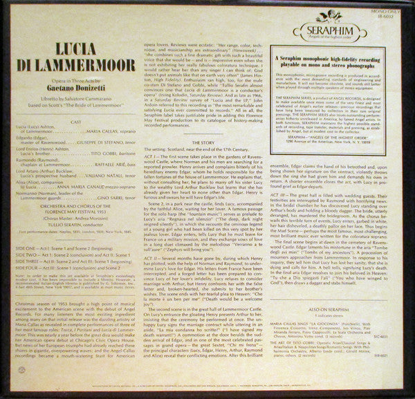 Maria Callas, Gaetano Donizetti, Giuseppe di Stefano, Tito Gobbi, Tullio Serafin : Lucia Di Lammermoor (2xLP, Album, Mono + Box)