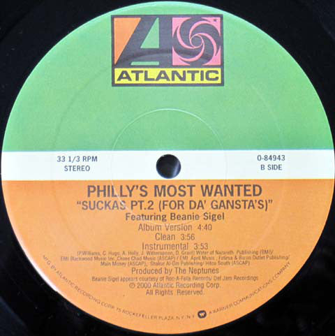 Philly's Most Wanted : Cross The Border / Suckas Pt.2 (For Da’ Gangsta’s) (12", Single)