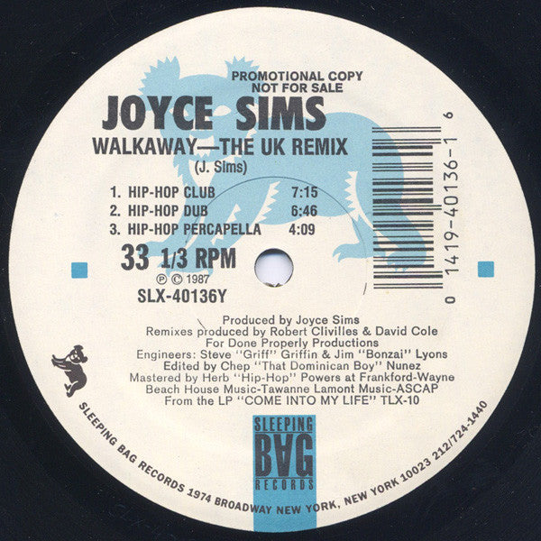 Joyce Sims : Walkaway - The UK Remix (12", Promo)