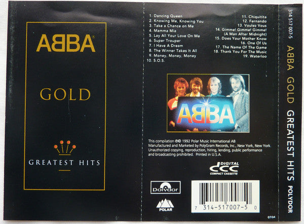 ABBA : Gold (Greatest Hits) (DCC, Comp, RM)