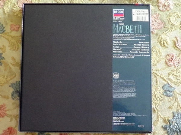 Verdi*  -  Leo Nucci, Shirley Verrett, Samuel Ramey, Veriano Luchetti, Antonio Barasorda, Orchestra*  e  Coro del Teatro Comunale di Bologna, Riccardo Chailly : Macbeth (2xLP, DMM + Box, DMM)