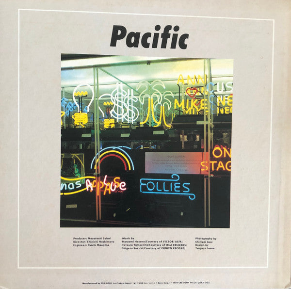 Haruomi Hosono, Shigeru Suzuki, Tatsuro Yamashita : Pacific (LP, Album, Promo)