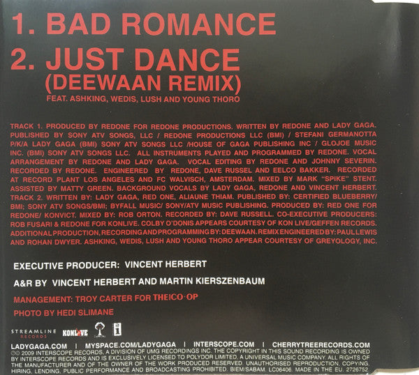 Lady Gaga : Bad Romance (CD, Single)