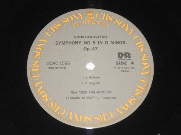 Leonard Bernstein, The New York Philharmonic Orchestra, Dmitri Shostakovich : Symphony No.5 In D Minor, Op.47 (LP, Album, RE)