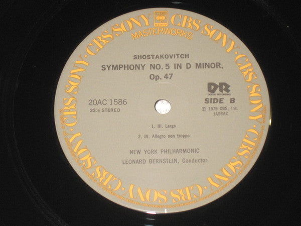 Leonard Bernstein, The New York Philharmonic Orchestra, Dmitri Shostakovich : Symphony No.5 In D Minor, Op.47 (LP, Album, RE)