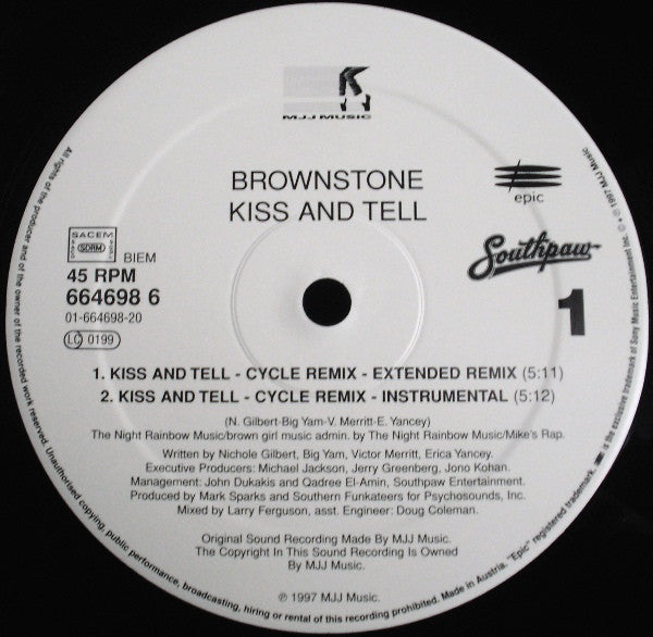 Brownstone : Kiss And Tell (12")