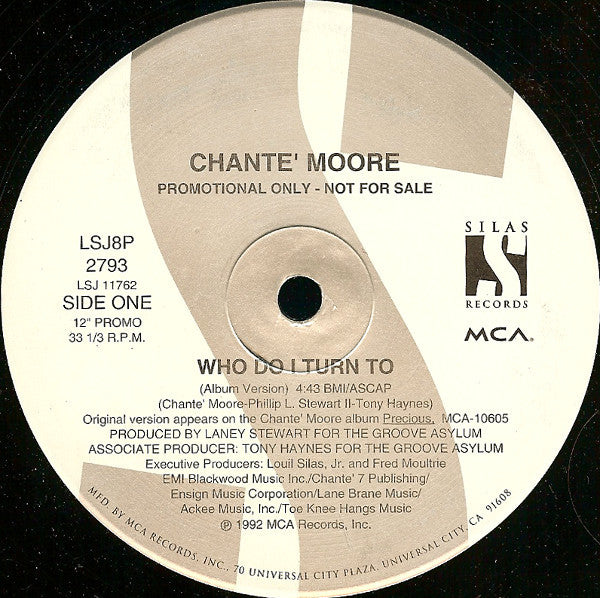 Chanté Moore : Who Do I Turn To (12", Promo)