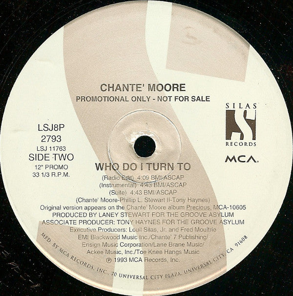 Chanté Moore : Who Do I Turn To (12", Promo)